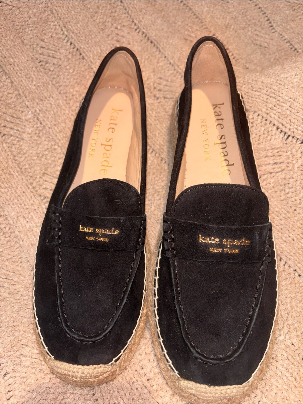 NWT Kate Spade Eastwell Black Suede Espadrille Loafers Women’s 10 - Picture 2 of 10